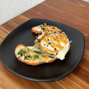 Open face breakfast sandwich