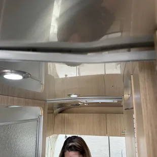 Pocket door track coming down from the top of the ceiling