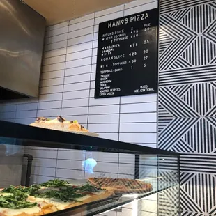 The pizza menu
