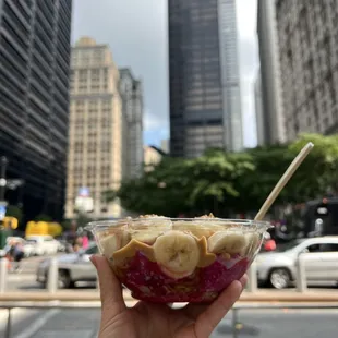 Pitaya bowl with added peanut butter