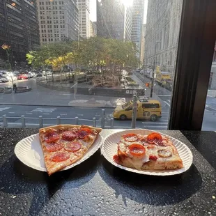 outside, pizza