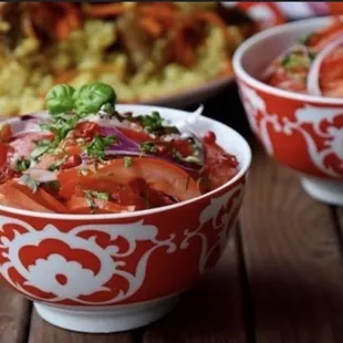 a bowl of tomato salad