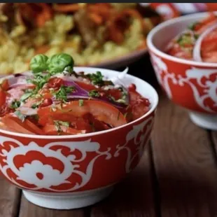 a bowl of tomato salad