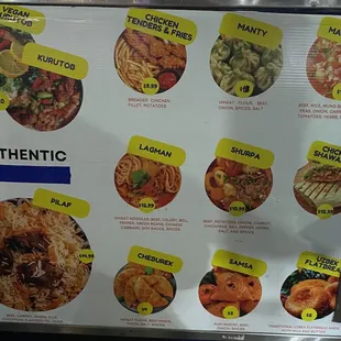 Menu as of October 2023