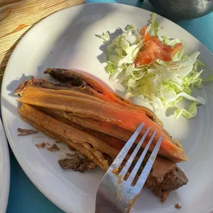 shredded beef tamale!  yum