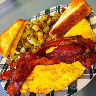 full breakfast with scrambled eggs