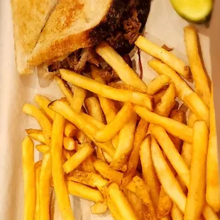 a sandwich and fries