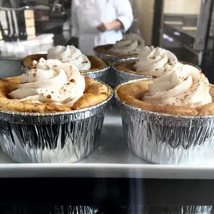 three cupcakes on a plate