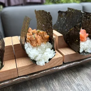 sushi on a tray