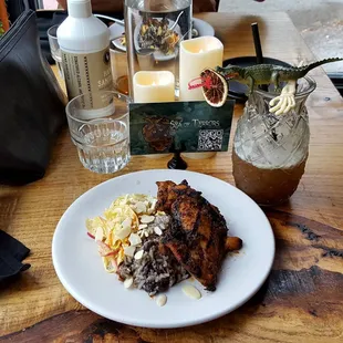 a plate of food on a table