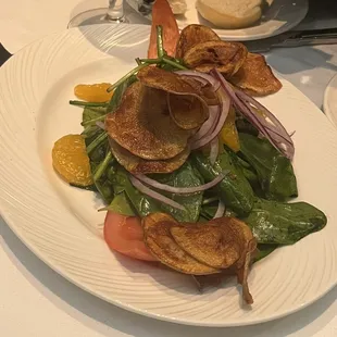 Warm Spinach Salad - my friend didn't care for it