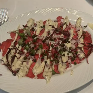 Beef Carpaccio - delicious, but would've been better with slightly less sauce
