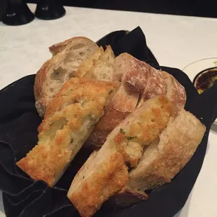 Complimentary bread basket. The cheese bread is cheesetastic.