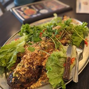 a plate of food on a table