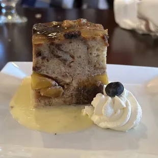 Cinnamon Bread Pudding Walnut and Peach
