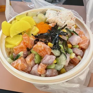 Large Poke Bowl with Salmon &amp; Hamachi