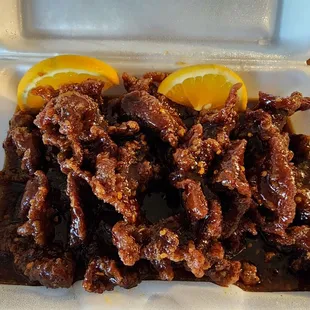 Spicy orange beef