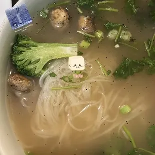 Veggi pho with chicken broth