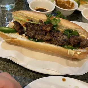 This is the Bahn Mi- steak sandwich