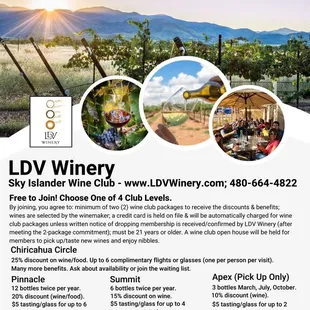 Join the wine club. Lots of great benefits &amp; wine.