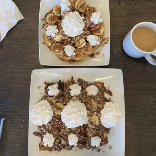 Breakfast Pecan Banana Sweet Cream Waffle