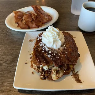 Banana fosters stuffed French toast.