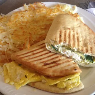 Breakfast Spinach Feta Ciabatta Sandwich