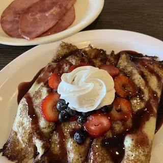 Breakfast Strawberries and Cream Crepe