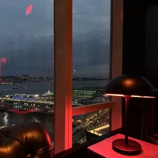 a view of a city from a window