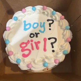 Last minute gender reveal Baby Cake
