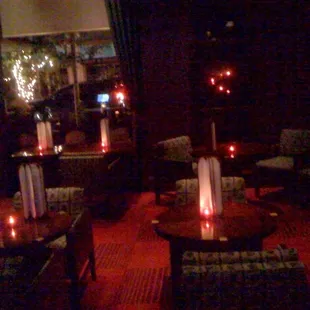 candles lit in a dark room