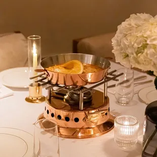 a table set for a formal dinner