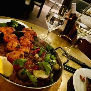 Vegan Chicken Paella and Sancerre