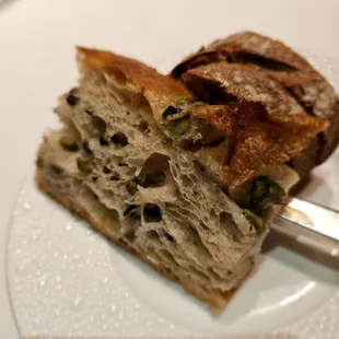 Lunch Bread: Olive and Rosemary Focaccia. Excellent