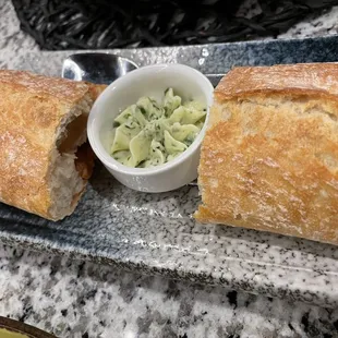 Baguette with herbed butter