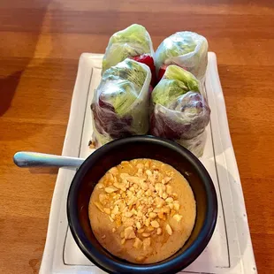 Summer roll - fried egg roll inside of a spring roll