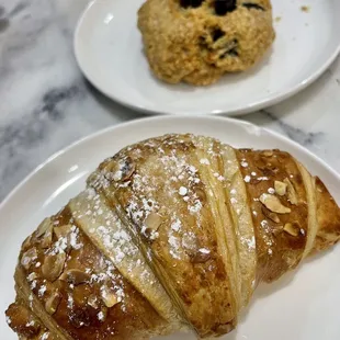 Almond Croissant and Blueberry Scone