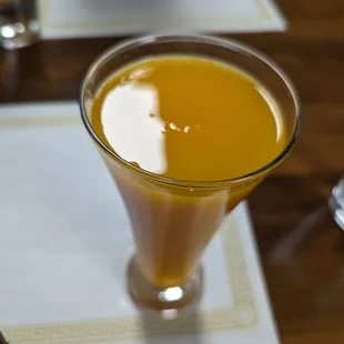 a glass of orange juice