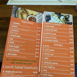 Appetizers, Lunch Menu, Salads, Sandwiches, Drinks
