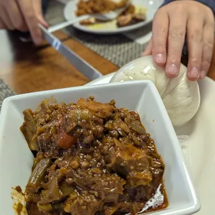 Oxtail soup with fufu. Not on the menu.