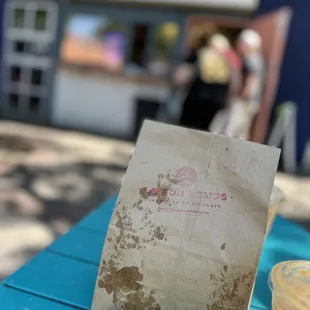 a bag of coffee on a table