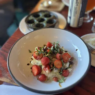 strawberry salad w/ stracciatella