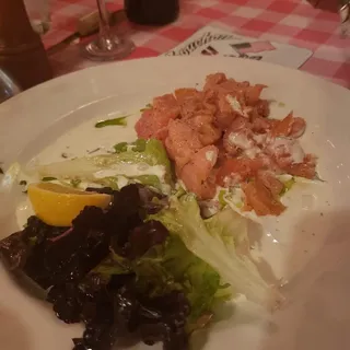 Tartare de Saumon Frais et Fumé, Crème aux Échalotes et Citron Vert*