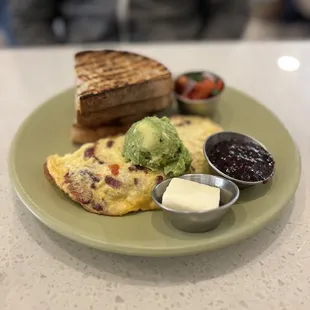 a plate of food on a table