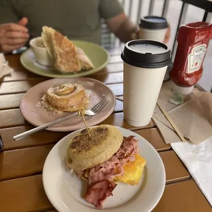 Daily special (ham egg and cheese on an English muffin) ($7.50)