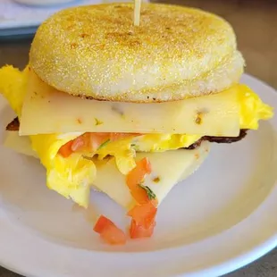 Le Buzz Egg Sandwich with an English muffin