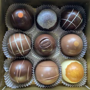 Nine Piece Chocolate Truffle box - dessert size