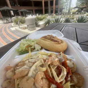 Daily special on 7/11- fettuccine Alfredo side salad and bread $12
