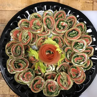 Smoked Salmon wrap platter