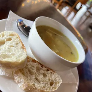 Side chicken noodle soup